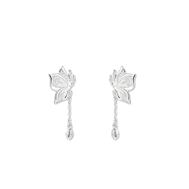 Sterling Silver Butterfly Stud Earrings – Luxury Hypoallergenic Jewelry