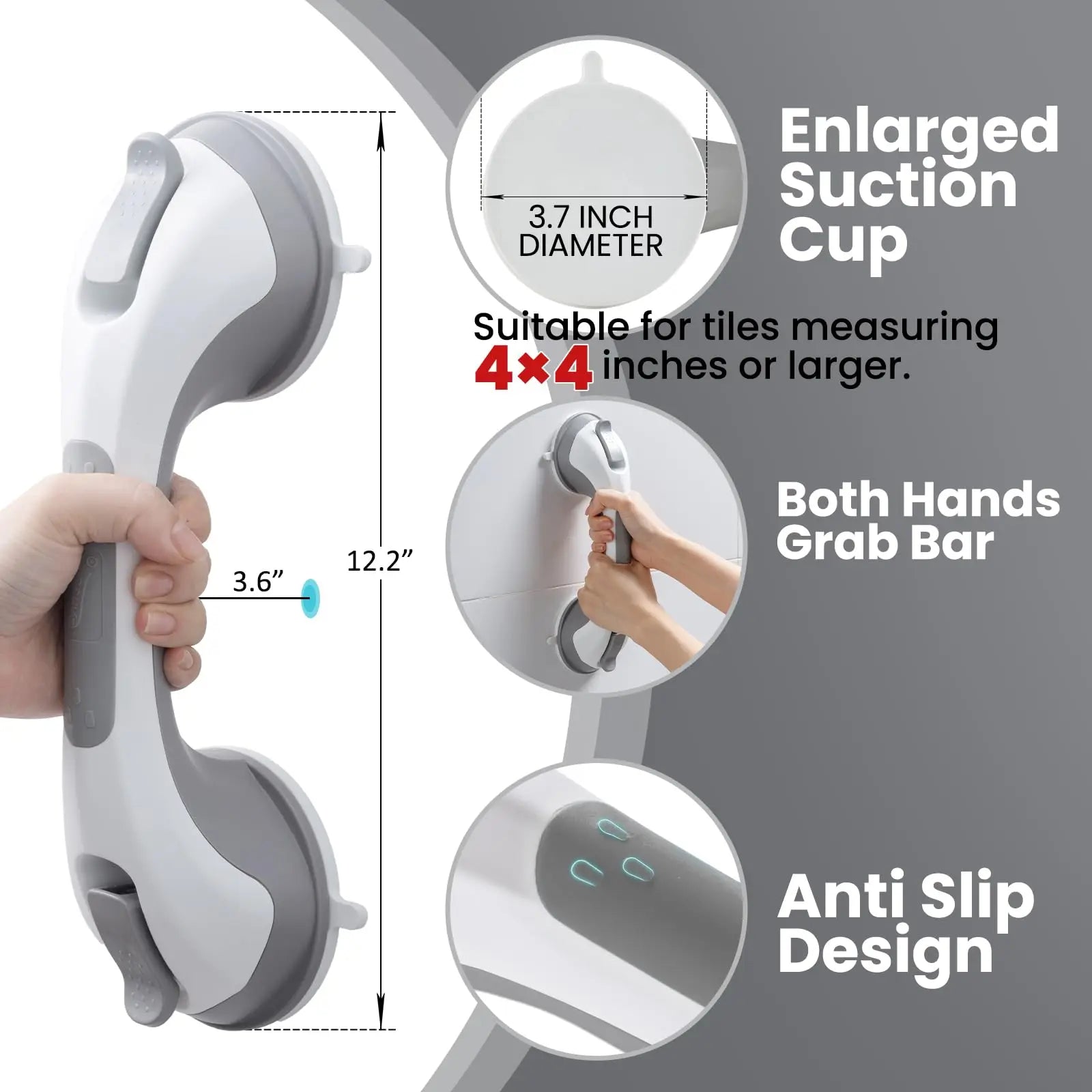 TAILI Shower Grab Bars – Suction Cup Safety Handle for Bathroom & Seniors
