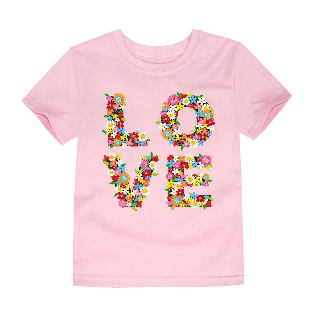 Toddler Girl Cotton T-Shirt Floral Print Tee
