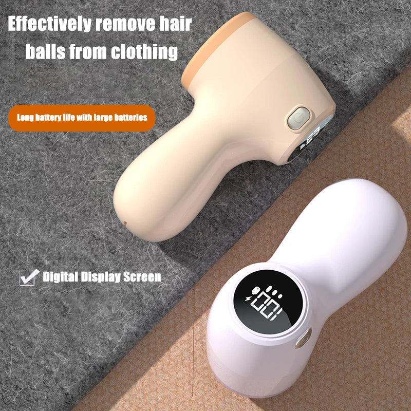 Electric Fabric Shaver - USB Rechargeable Lint Remover with LED Display for Clothes