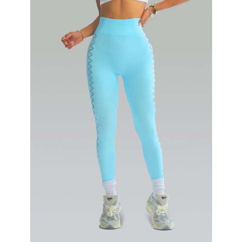 Hollow-Out Yoga Leggings for Women - High-Waisted Hip-Lifting Workout Tights