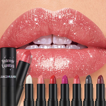 Shimmer Coral Metallic Lipstick - Glitter Diamond Waterproof Lip Gloss