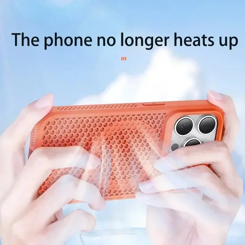 Cooling iPhone Case – Heat Dissipation Breathable Hard Cover with MagSafe for iPhone 17, 16, 15, 14, 13, 12, 11
