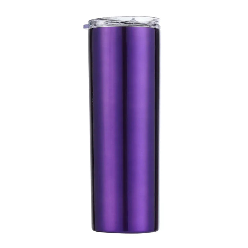 20oz Skinny Straight Tumbler with Lid - Double Wall Insulated | DIY Sublimation Blank