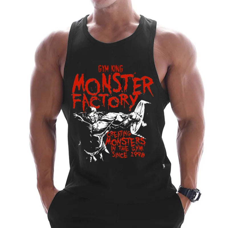 Men's Bodybuilding Tank Top - Cotton Muscle Shirt for Gym, Workout & Fitness