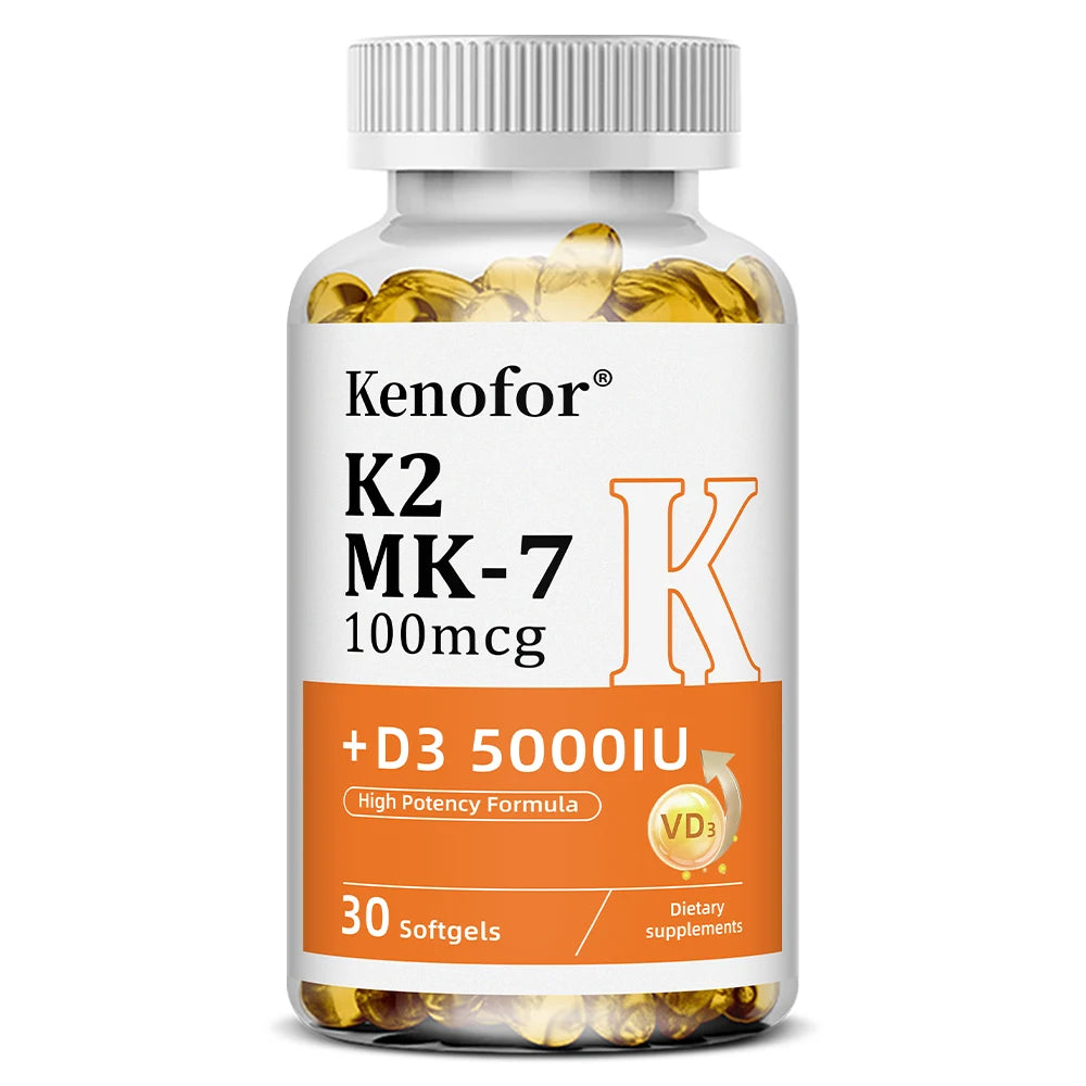 💪 THE BONE & HEART DUO! Vitamin D3 5000IU + K2 - Ultimate Wellness Capsules ❤️