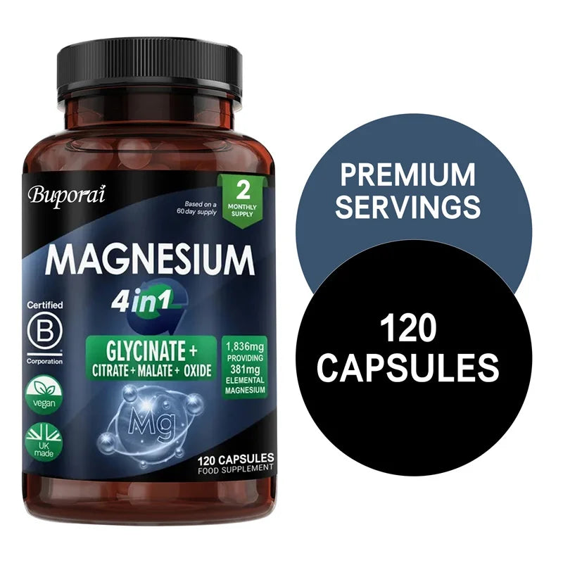 Magnesium 4-in-1 Complex - Sleep, Muscle Relaxation & Stress Relief Support