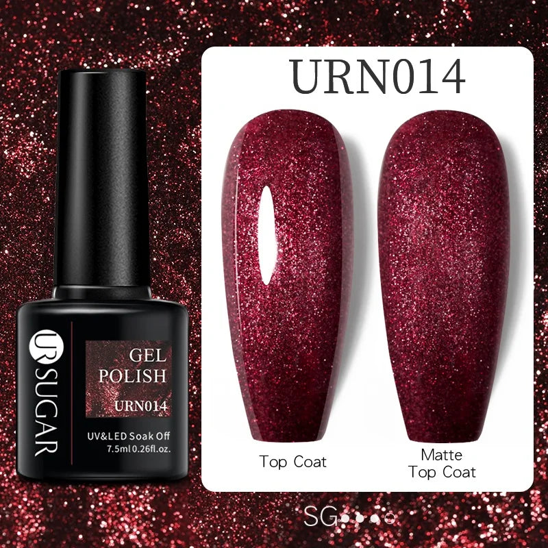 Glitter Gel Nail Polish – Semi-Permanent UV LED Gel with Sparkling Shimmer Finish