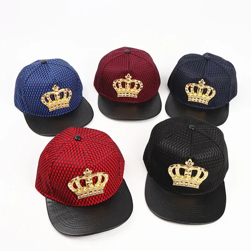 Royal King Crown Baseball Cap - Hip-Hop Snapback Hat for Men, Women & Youth
