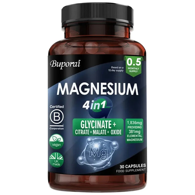 Magnesium 4-in-1 Complex - Sleep, Muscle Relaxation & Stress Relief Support