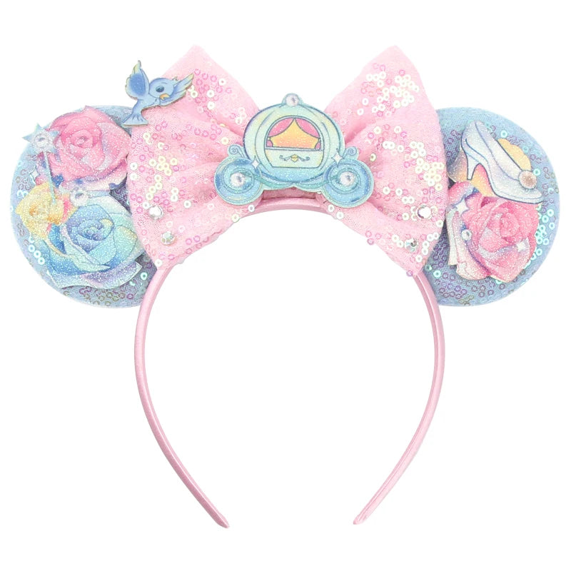 Disney Colorful Sequins Bow Headband – Rainbow Hair Accessory for Girls & Disney Fans