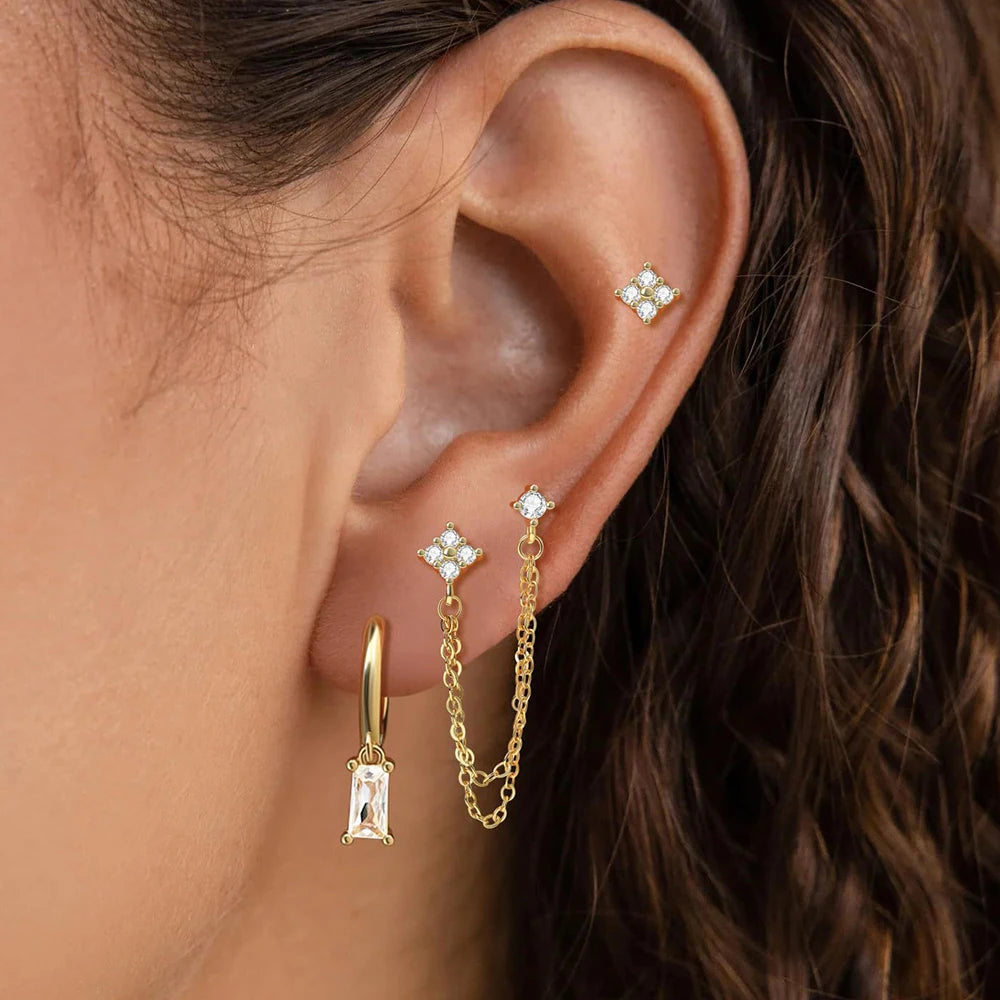 Stainless Steel Constellation Earrings Set – Cartilage Piercing Jewelry