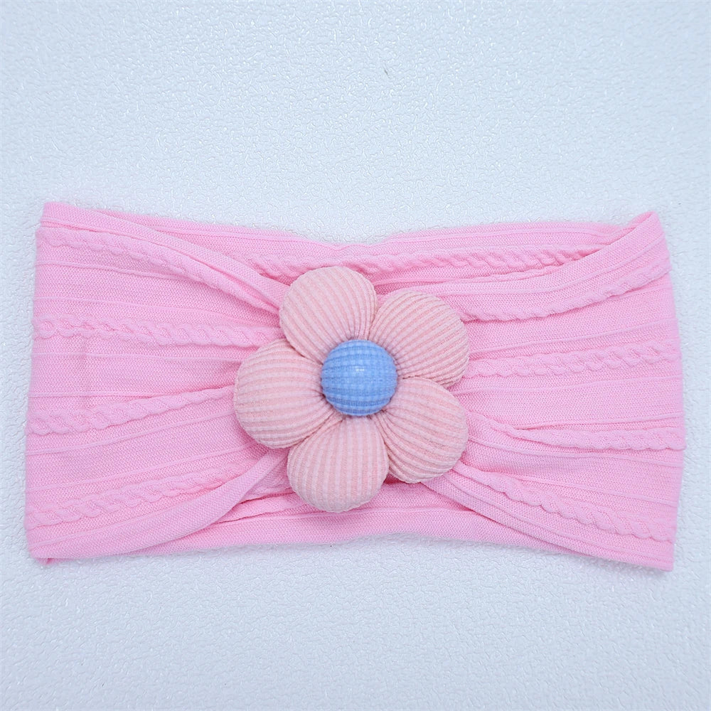 Flower Nylon Girl Hairband – Soft Elastic Baby Headband