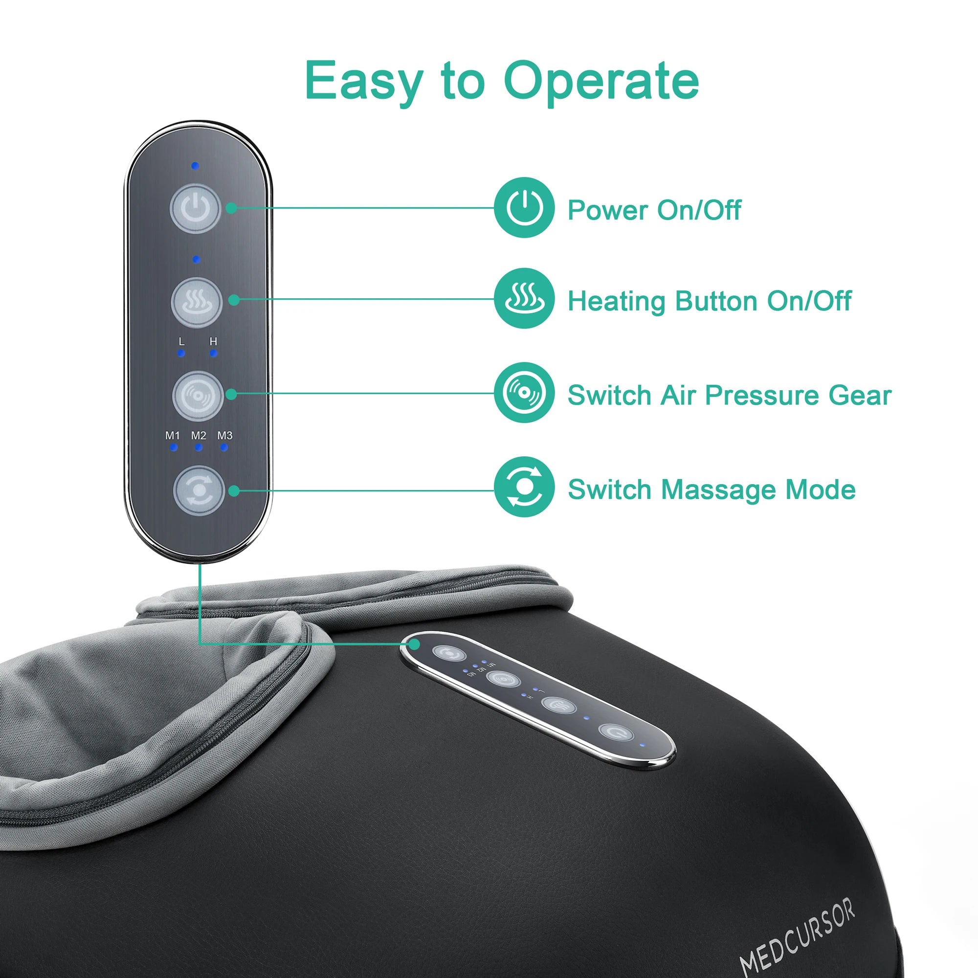 Shiatsu Foot Massager with Heat - Electric Deep Kneading Massage Machine for Pain Relief