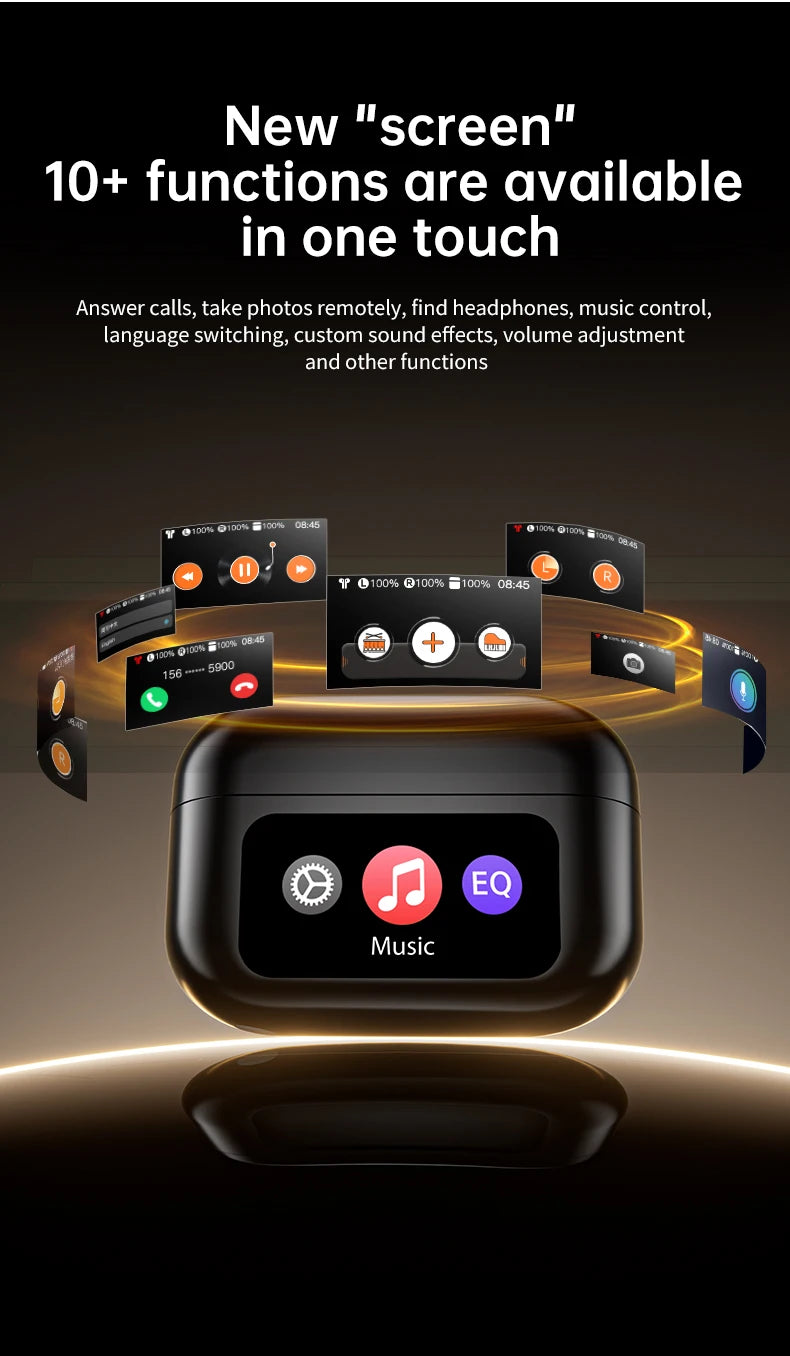 AI Translation Earbuds – True Wireless with ANC, LED Display & Wireless Charging Case