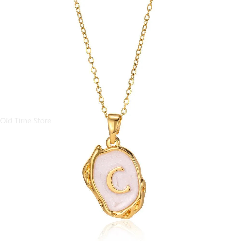 Alphabet Initial Necklace – Stainless Steel Jewelry