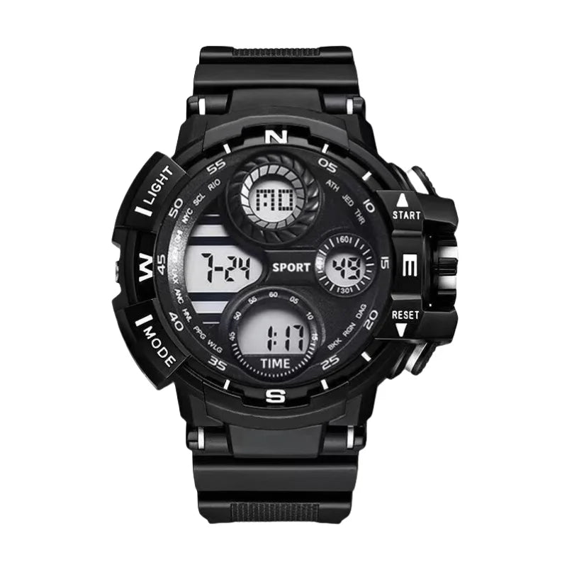 Men's Digital Sports Watch - LED Night Light Electronic Watch for Students & Teens