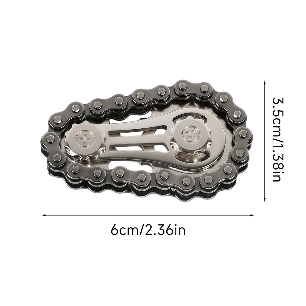Metal Bike Chain Fidget Spinner – Anti-Stress Gyro Toy for Focus, Anxiety & Calm | CE Certified