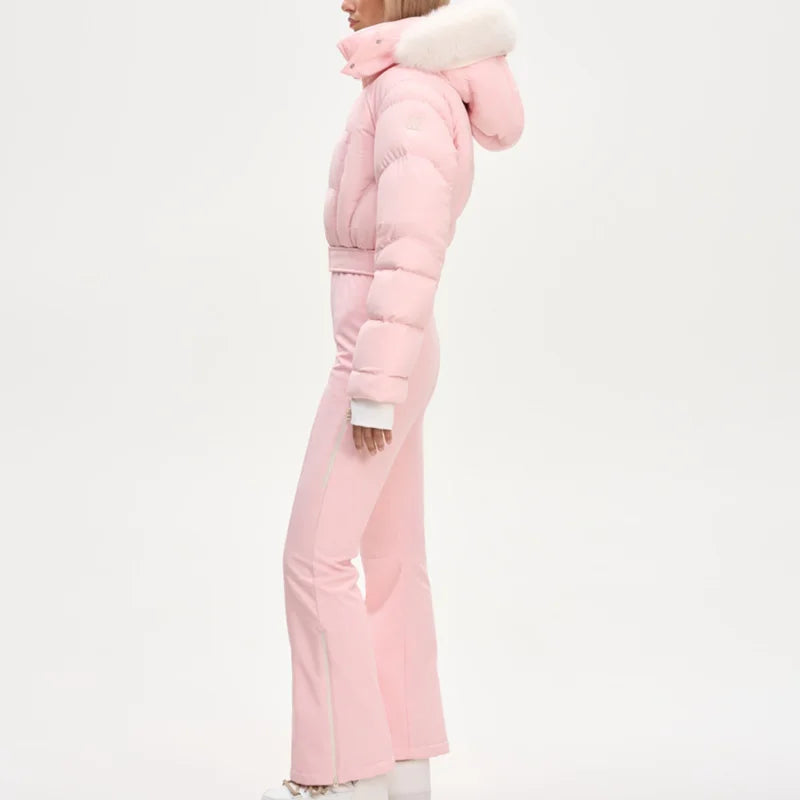 Pink Windproof Skiwear 2-Piece Set – Winter Tracksuit