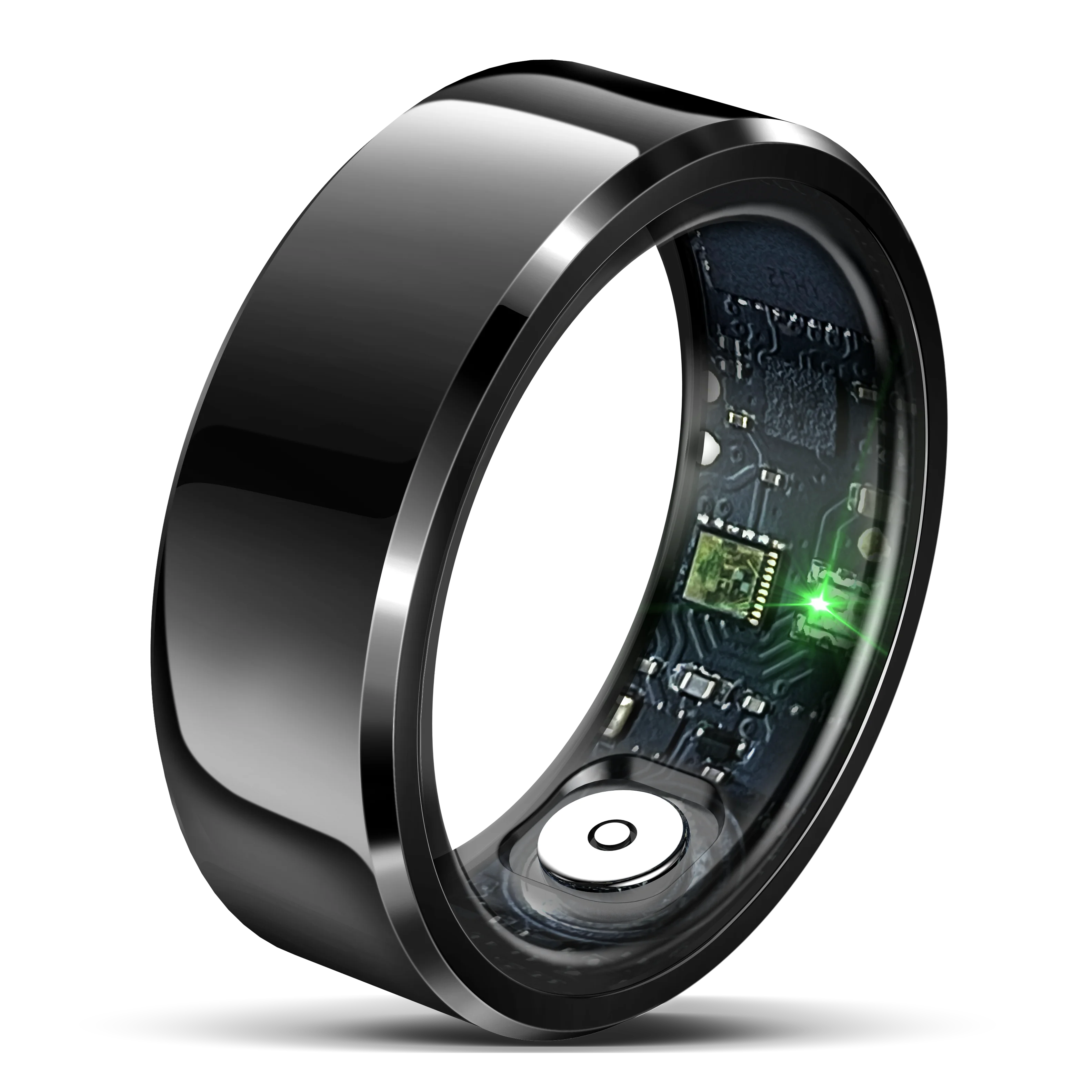 R6 Smart Ring with Charging Case Stainless Steel IP68 Waterproof Heart Rate Blood Oxygen Pressure Monitor Sport Fitness Tracker