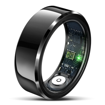 R6 Smart Ring with Charging Case Stainless Steel IP68 Waterproof Heart Rate Blood Oxygen Pressure Monitor Sport Fitness Tracker