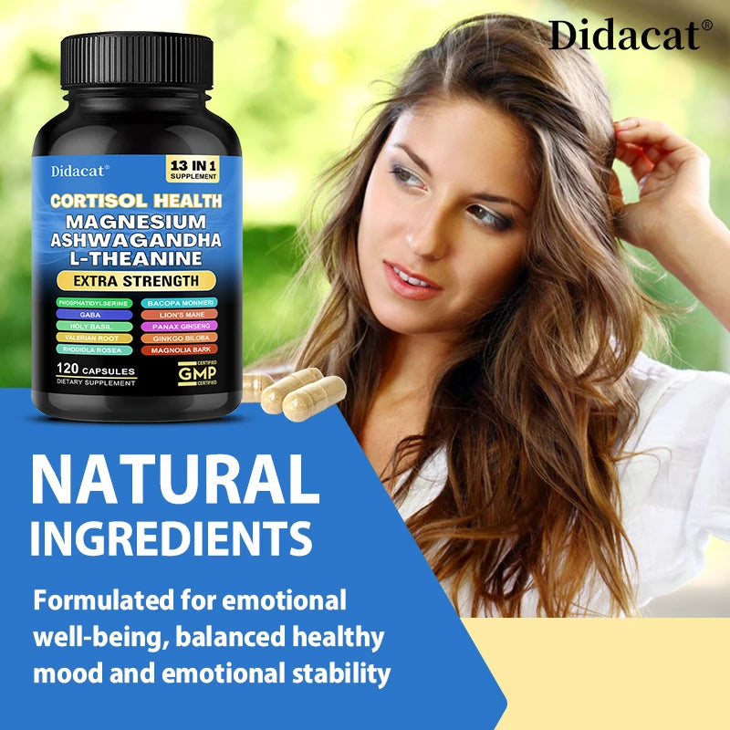13-in-1 Cortisol Support Supplement with Magnesium & Ashwagandha
