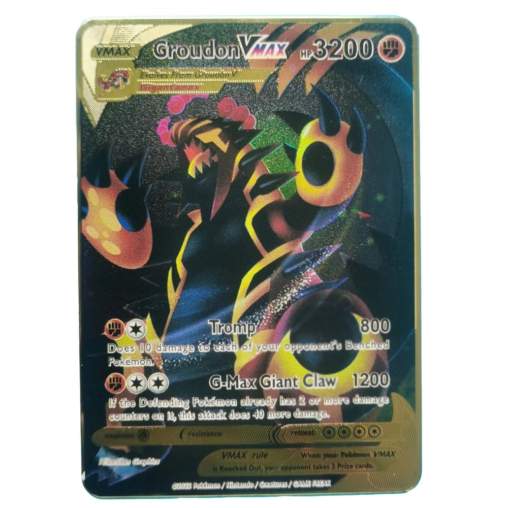 Pokemon Gold Metal Cards – 20 Styles Mewtwo, Pikachu GX & Charizard VMAX Set