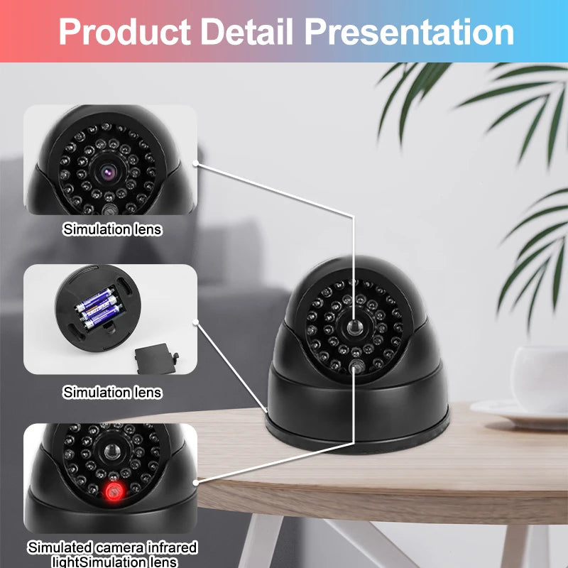Fake Dome Security Camera – LED Dummy Surveillance Monitor