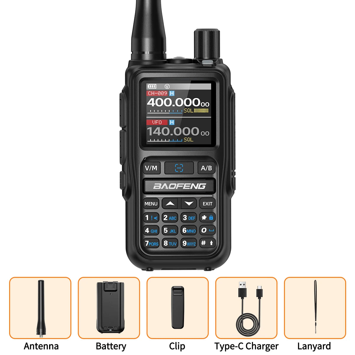 Baofeng UV-5R Mini Walkie Talkie - Bluetooth, Type-C Charging & Dual PTT