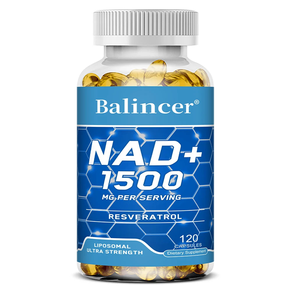 NAD+Supplements,with Resveratrol,Natural Energy Supplement,Support Cell Health,Anti-aging,Enhance Immunity-120 Capsules
