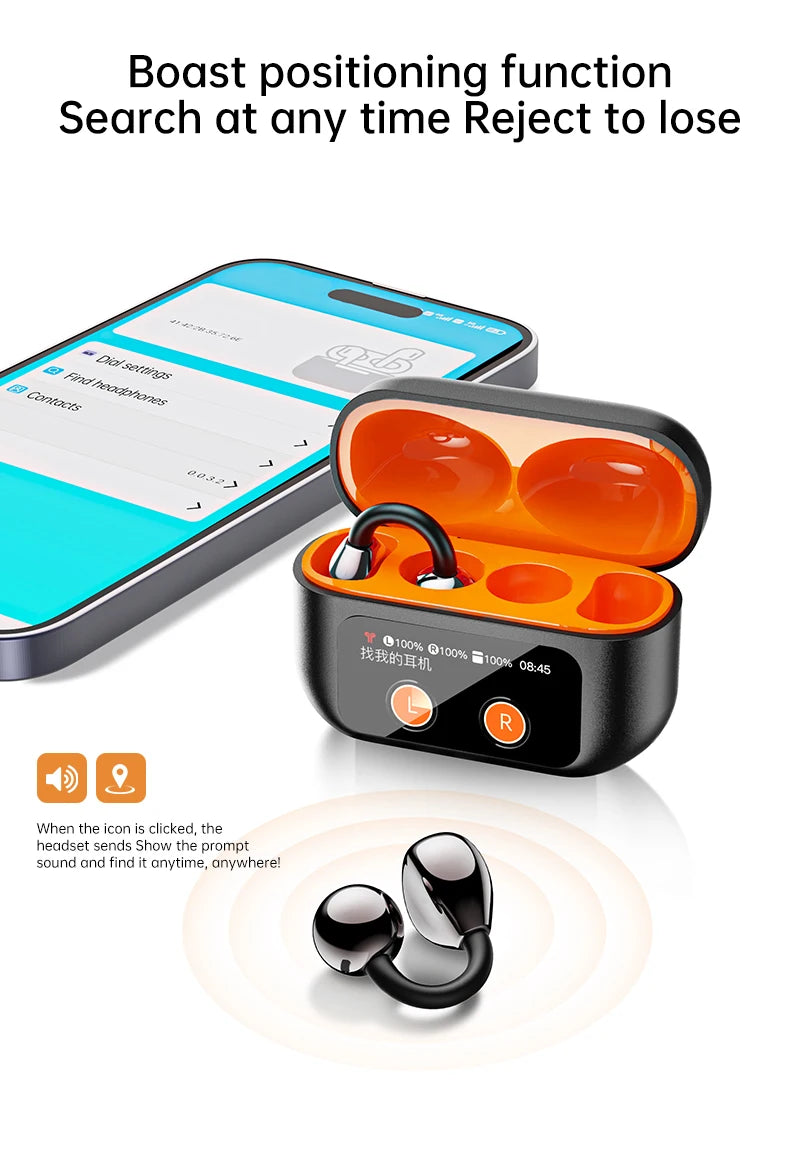 AI Translation Earbuds – True Wireless with ANC, LED Display & Wireless Charging Case