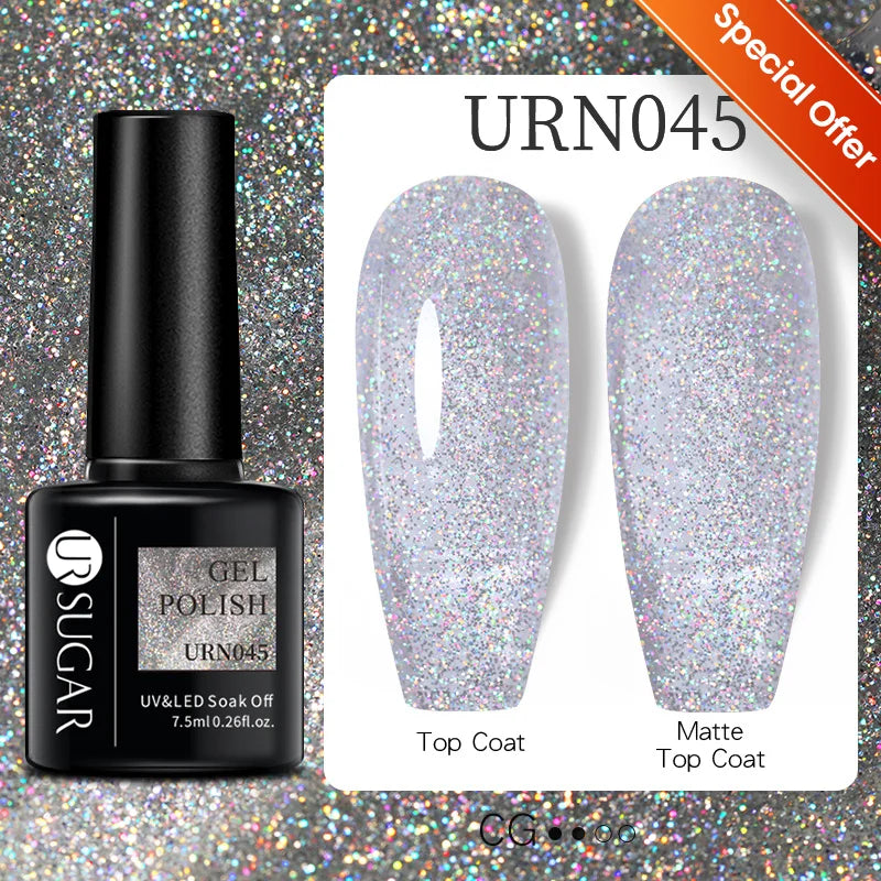 Glitter Gel Nail Polish – Semi-Permanent UV LED Gel with Sparkling Shimmer Finish