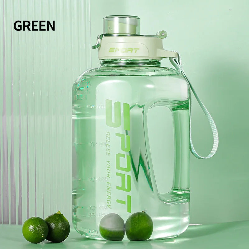 2L Large Capacity Water Bottle with Straw Lid - BPA Free Sports Gym Bottle for Camping & Travel