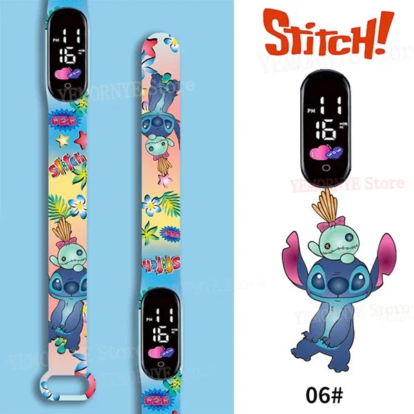Disney Stitch Digital LED Watch – Kids Sports Watch