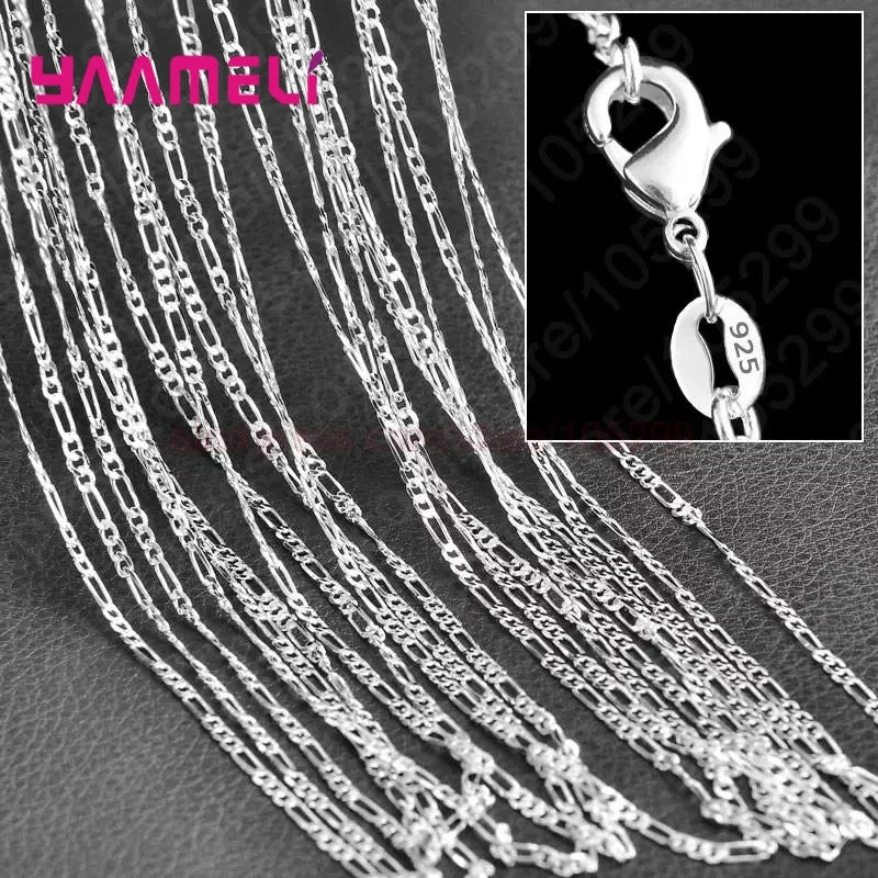 Sterling Silver Link Chain Necklace – Smooth Lobster Clasp Jewelry