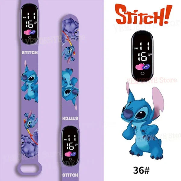 Disney Stitch Digital LED Watch – Kids Sports Watch
