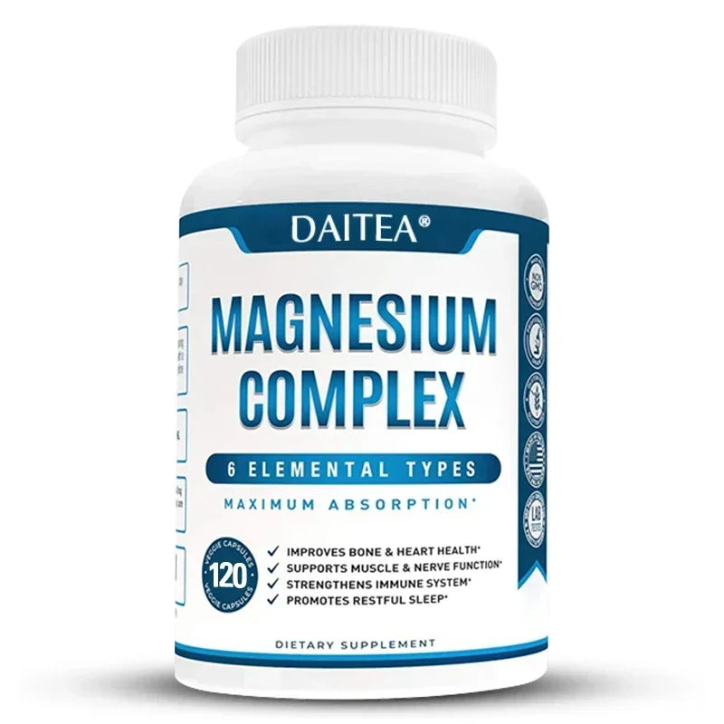 Magnesium 6-in-1 Complex - High Absorption Support for Muscles, Nerves, Heart & Bones
