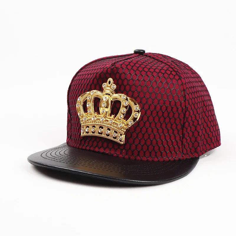 Royal King Crown Baseball Cap - Hip-Hop Snapback Hat for Men, Women & Youth