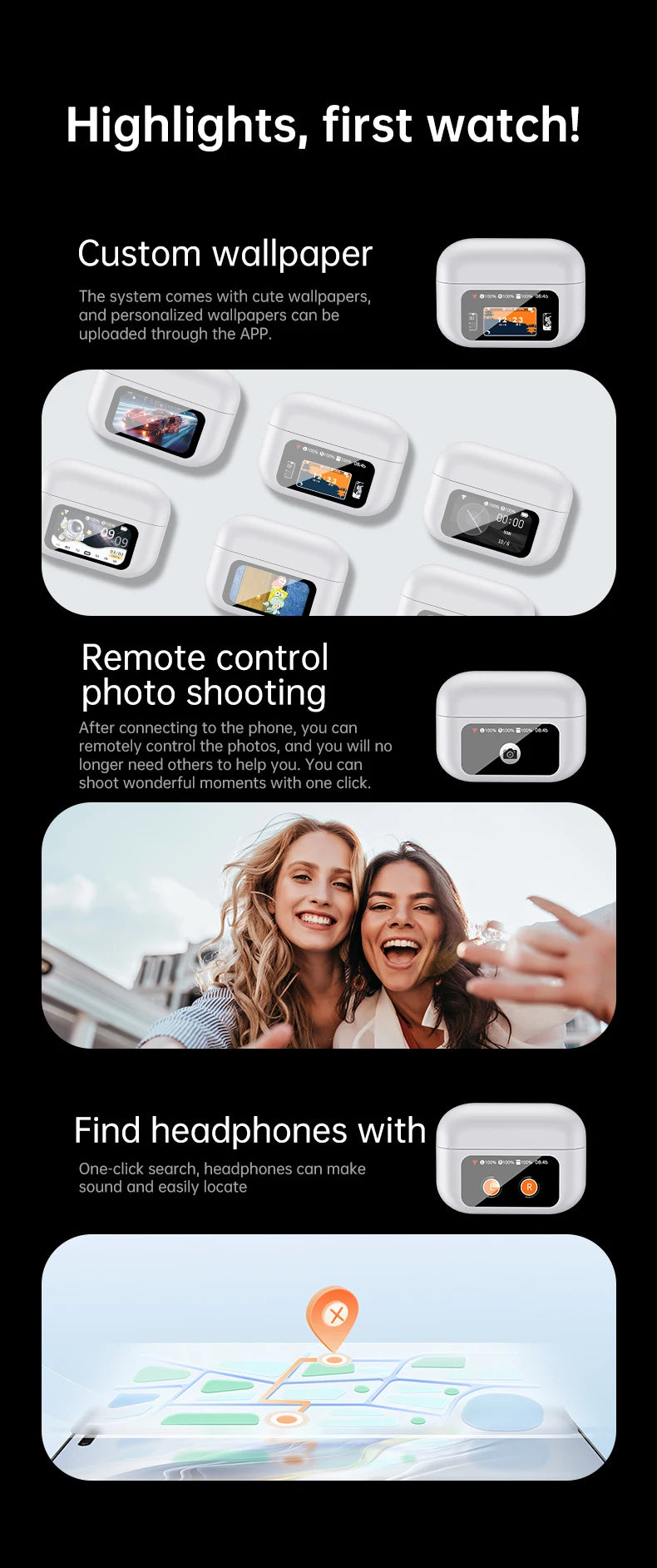 AI Translation Earbuds – True Wireless with ANC, LED Display & Wireless Charging Case