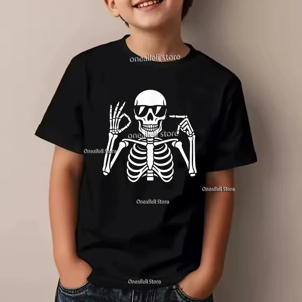 Camiseta infantil de algodão para o verão, com estampa divertida.