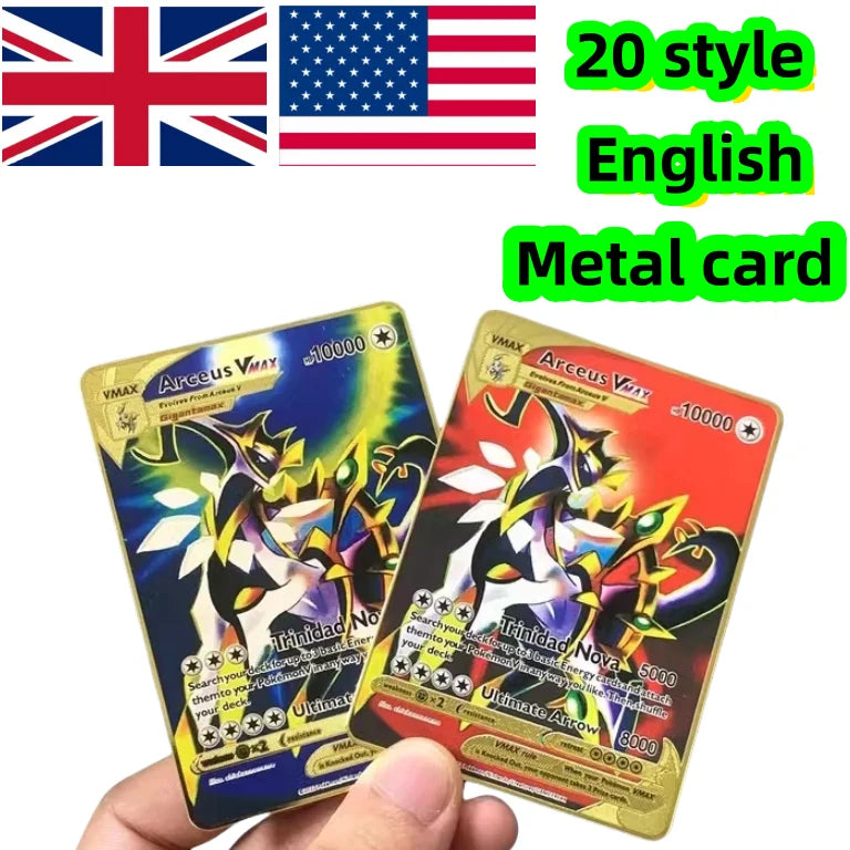 Pokemon Gold Metal Cards – 20 Styles Mewtwo, Pikachu GX & Charizard VMAX Set