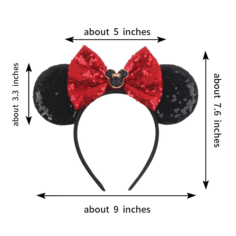 Disney Colorful Sequins Bow Headband – Rainbow Hair Accessory for Girls & Disney Fans
