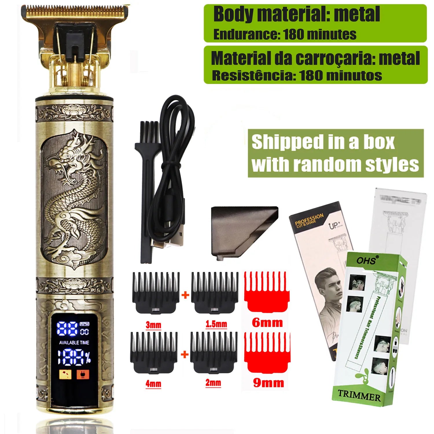 Rechargeable Waterproof Barber Trimmer for Men – Multi-Purpose Grooming Kit