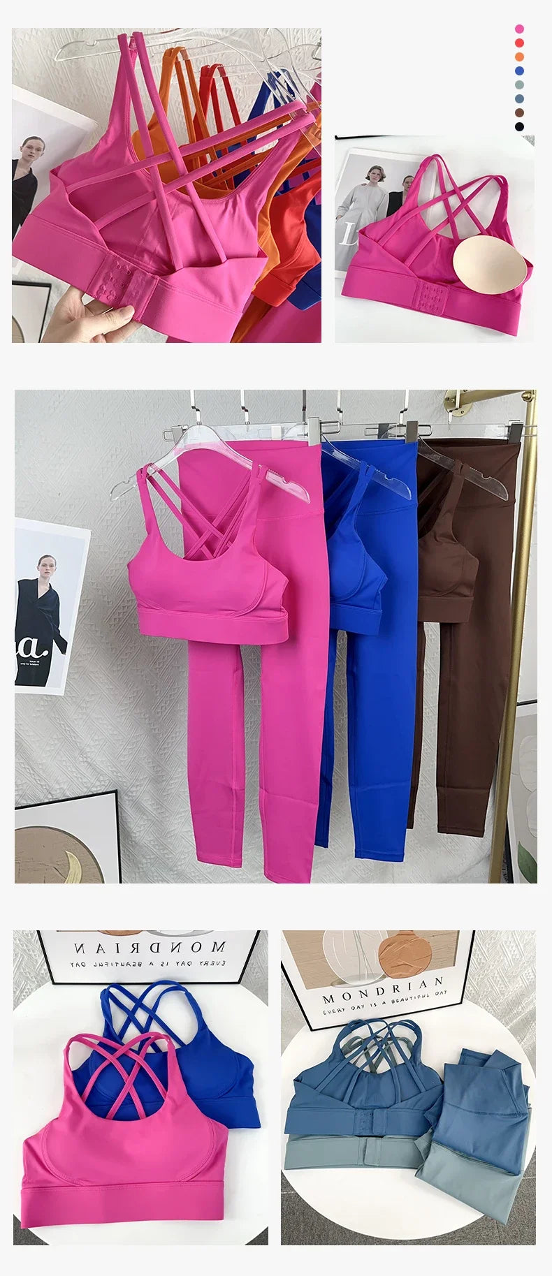 Women's 2-Piece Yoga Set - Crop Top & High Waist Leggings for Gym & Fitness