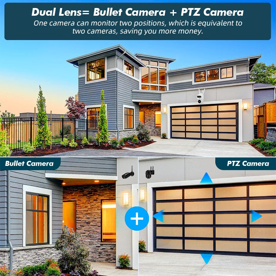 Dual Lens Outdoor WiFi Security Camera – Human Detection