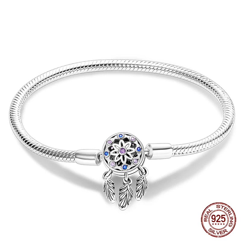 Silver Star Moon Clover Bracelet – DIY Charm Birthday Jewelry