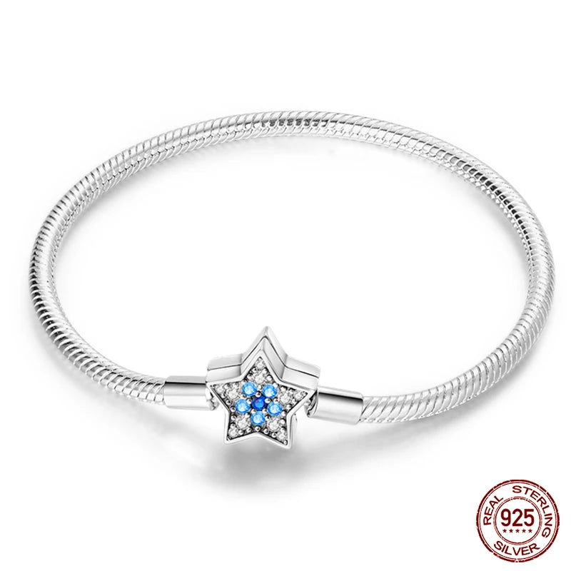Silver Star Moon Clover Bracelet – DIY Charm Birthday Jewelry