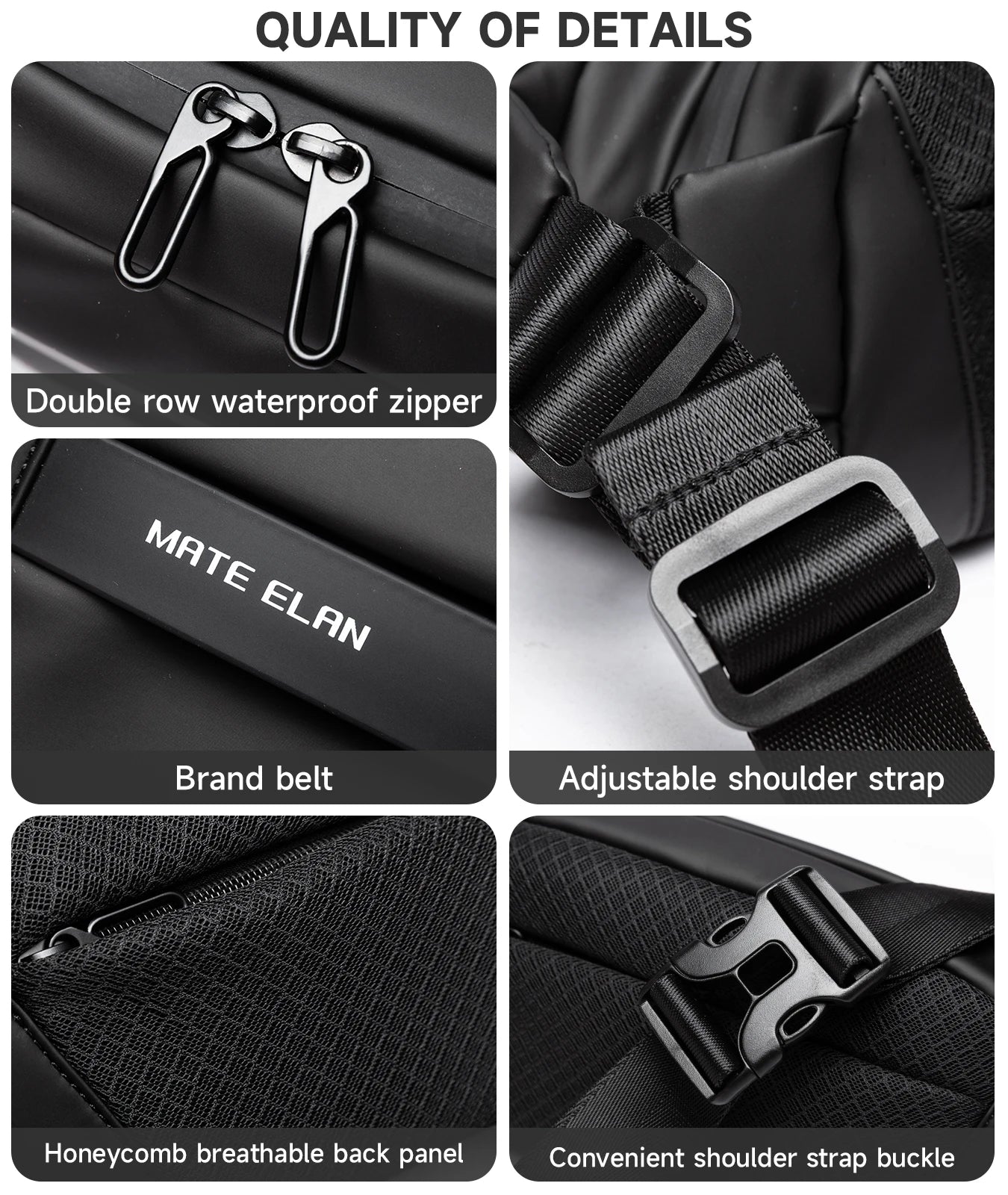 Solid Waterproof Men's Crossbody Bag – Travel & Sports Fanny Pack