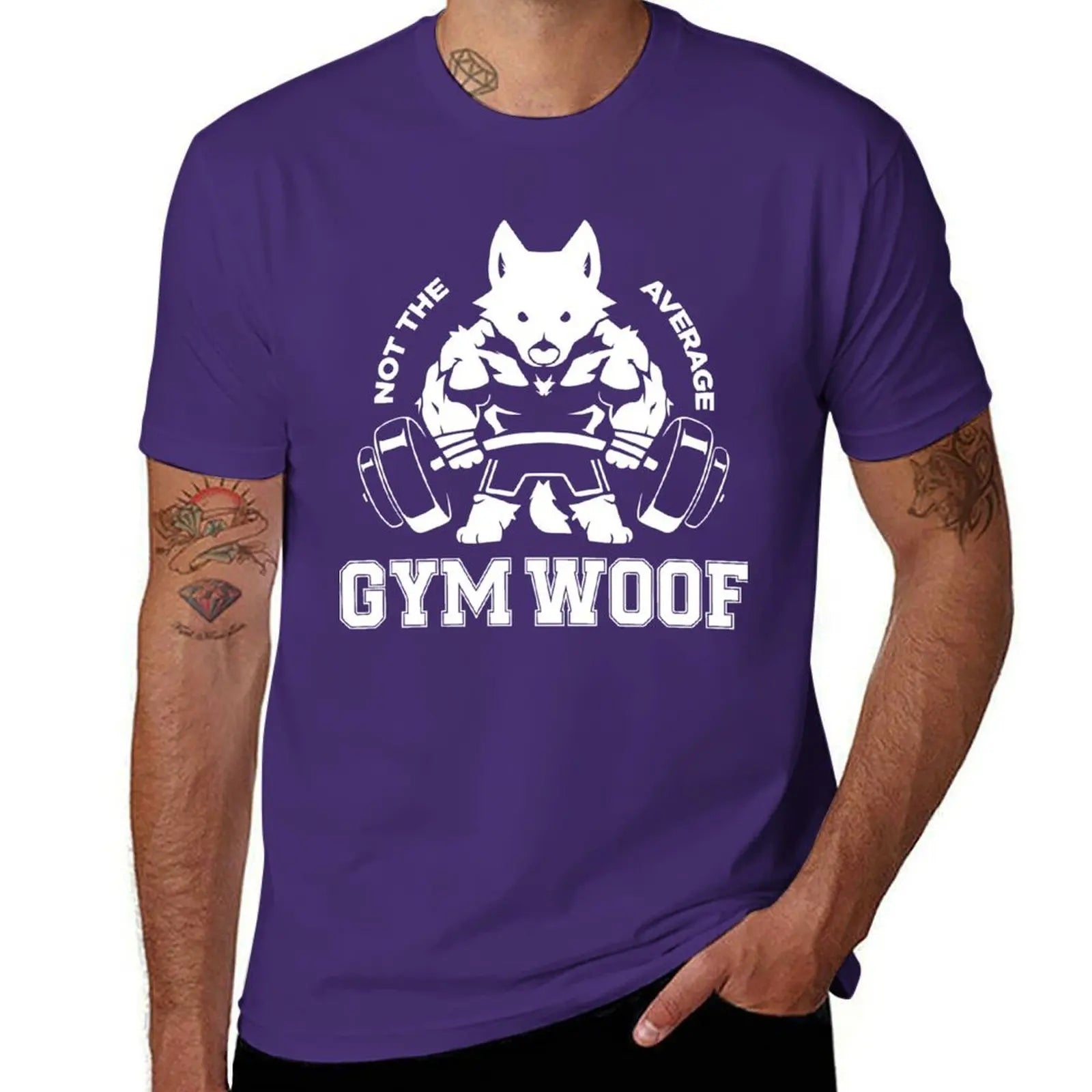 Men's "Gym Woof" Graphic Workout T-Shirt - Cotton Casual Tee