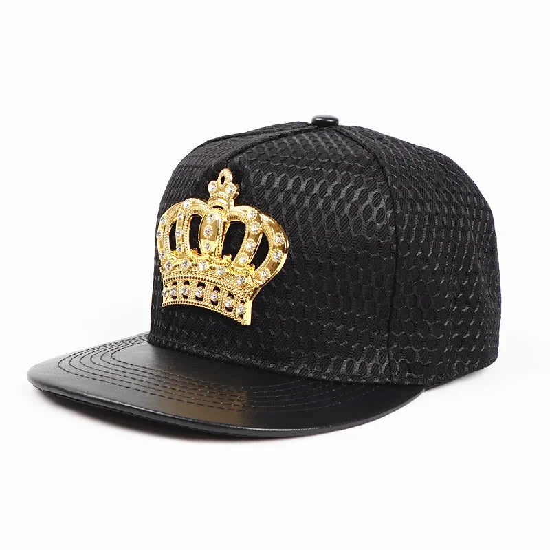 Royal King Crown Baseball Cap - Hip-Hop Snapback Hat for Men, Women & Youth